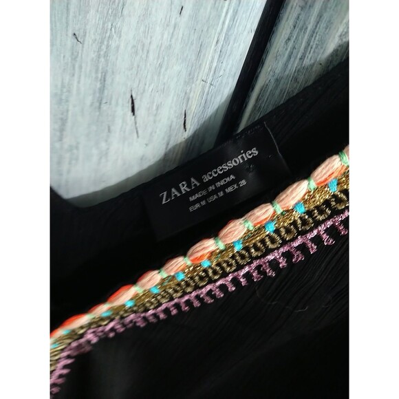 Zara Embroidered Embellished Medium Flared Sleeved V-neck Bodysuit Medium... - Picture 6 of 8